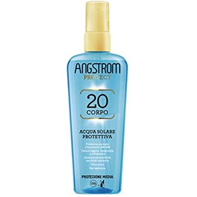 ANGSTROM Zonweringswater SPF 20 met zonnecamera-filters, UVA/UVB, zonnespray met vocht en zachtheid, water- en Zuiddorisch, dermatologisch getest, 140 ml ANGSTROM Zonweringswater SPF 20 met zonnecamera-filters, UVA/UVB, zonnespray met vocht en zachtheid, water- en Zuiddorisch, dermatologisch getest, 140 ml