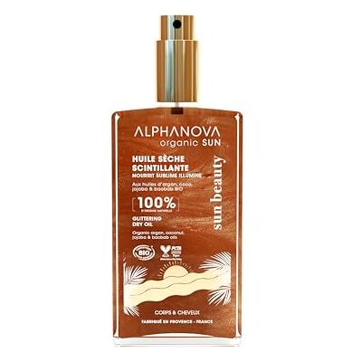 Alphanova SANTE ORGANIC SUN BEAUTY Glinsterende droge olie, biologisch gecertificeerd, 100% natuurlijk, milieuvriendelijk, monoi-geur, 100 ml Alphanova SANTE ORGANIC SUN BEAUTY Glinsterende droge olie, biologisch gecertificeerd, 100% natuurlijk, milieuvriendelijk, monoi-geur, 100 ml