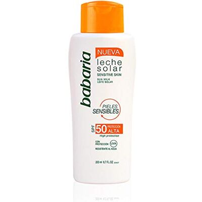 Babaria Leche Protector Solar Sensibles F-50 200 ml Santé et soins personnels Babaria Leche Protector Solar Sensibles F-50 200 ml Santé et soins personnels