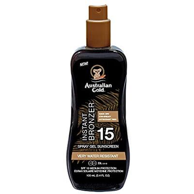 Australian Gold Spray Gel + Bronzante SPF15, 100 ml Australian Gold Spray Gel + Bronzante SPF15, 100 ml