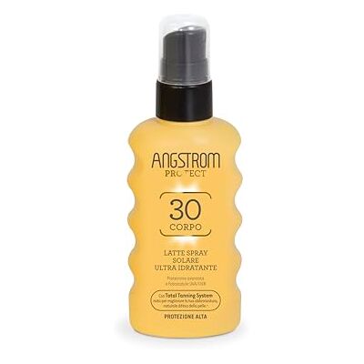 ANGSTROM Protect Lait Solaire Spray Corps SPF 30, Action Hydratante et Durable, Indiquée pour Peaux Sensibles, 175 ml ANGSTROM Protect Lait Solaire Spray Corps SPF 30, Action Hydratante et Durable, Indiquée pour Peaux Sensibles, 175 ml