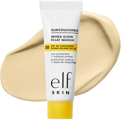 e.l.f. SKIN Suntouchable Whoa Glow SPF 30 Mini, Sunscreen & Makeup Primer For A Glowy Finish, gemaakt met hyaluronzuur, veganistisch en dierproefvrij, Sunbeam e.l.f. SKIN Suntouchable Whoa Glow SPF 30 Mini, Sunscreen & Makeup Primer For A Glowy Finish, gemaakt met hyaluronzuur, veganistisch en dierproefvrij, Sunbeam