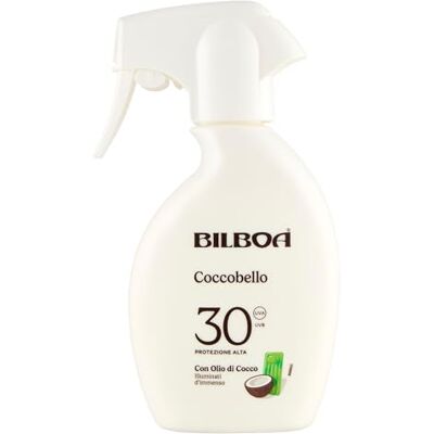 Bilboa Coccobello Solar Trigger SPF 30 met kokosolie, immense illuminati, waterbestendig, 250 ml Bilboa Coccobello Solar Trigger SPF 30 met kokosolie, immense illuminati, waterbestendig, 250 ml