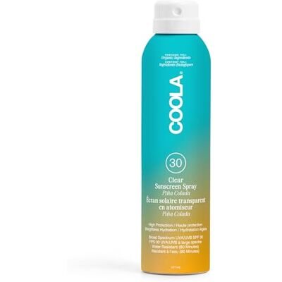 COOLA Spray Solaire Corps SPF30 à la Pina Colada 177 ML, Protection Haute Performance + éco-Responsable, Testé sous contrôle dermatologique, Adapté aux Peaux sensibles + résistant à l'eau COOLA Spray Solaire Corps SPF30 à la Pina Colada 177 ML, Protection Haute Performance + éco-Responsable, Testé sous contrôle dermatologique, Adapté aux Peaux sensibles + résistant à l'eau