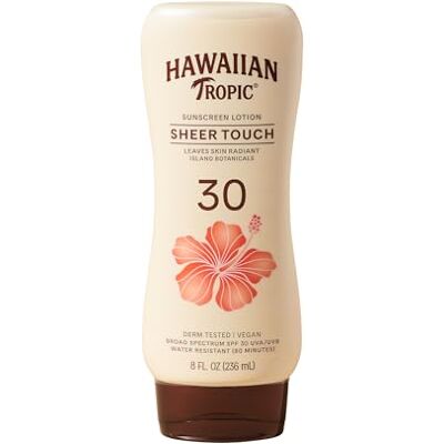Hawaiian Tropic (Zonnebrandlotion SPF 30, 8 oz) Sheer Touch-lotion zonnebrandcrème, hydraterende breedspectrumbescherming, SPF 30, 240 ml Hawaiian Tropic (Zonnebrandlotion SPF 30, 8 oz) Sheer Touch-lotion zonnebrandcrème, hydraterende breedspectrumbescherming, SPF 30, 240 ml