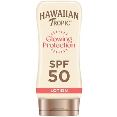 Hawaiian Tropic Satin Protection Ultra Radiance zonnelotion met hoge bescherming, SPF 50+, beschermt en verzacht de huid, geur van tropische vruchten, crème, 180 ml Hawaiian Tropic Satin Protection Ultra Radiance zonnelotion met hoge bescherming, SPF 50+, beschermt en verzacht de huid, geur van tropische vruchten, crème, 180 ml