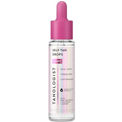 Tanologist Lichte zelfbruinende druppels (30 ml) voor het toevoegen van zelfbruinende druppels aan de huidverzorging voor de gevoelige huid, goedgekeurd door dermatologen, schone ingrediënten en Tanologist Lichte zelfbruinende druppels (30 ml) voor het toevoegen van zelfbruinende druppels aan de huidverzorging voor de gevoelige huid, goedgekeurd door dermatologen, schone ingrediënten en