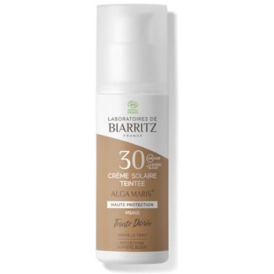 Laboratoire de Biarritz Laboratoires de Biarritz Zonnebrandcrème voor gezicht, goudkleurig, LSF30 ALGA MARIS® gecertificeerd biologisch, gehydrateerd, gematteerd, zorgt voor een gezonde glans, 50 ml, gemaakt in Frankrijk Laboratoire de Biarritz Laboratoires de Biarritz Zonnebrandcrème voor gezicht, goudkleurig, LSF30 ALGA MARIS® gecertificeerd biologisch, gehydrateerd, gematteerd, zorgt voor een gezonde glans, 50 ml, gemaakt in Frankrijk