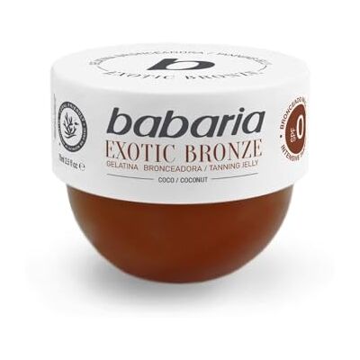 Babaria Exotic Bronze, bruinende gelatine met kokosolie, voedt en hydrateert de huid, waterbestendig, 100% veganistisch, 75 ml Babaria Exotic Bronze, bruinende gelatine met kokosolie, voedt en hydrateert de huid, waterbestendig, 100% veganistisch, 75 ml