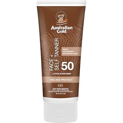 Australian Gold SPF 50 Face met zelftanner nieuwe formule Australian Gold SPF 50 Face met zelftanner nieuwe formule