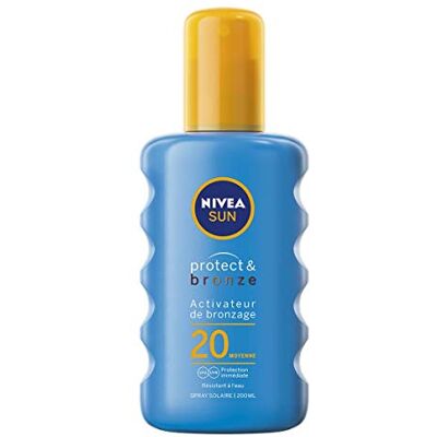 Sun Spray solaire activateur de bronzage Protect & Bronze FPS 20 (1 x 200 ml), huile solaire avec protection UVA/UVB pour un hâle naturellement bronzé, crème solaire bronzage Sun Spray solaire activateur de bronzage Protect & Bronze FPS 20 (1 x 200 ml), huile solaire avec protection UVA/UVB pour un hâle naturellement bronzé, crème solaire bronzage