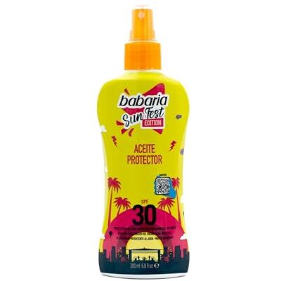 Babaria Zonbeschermingsolie SPF30-200 ml Limited Edition Zonne-olie 30 Zonnebrandcrème en bruiningsversneller Babaria Zonbeschermingsolie SPF30-200 ml Limited Edition Zonne-olie 30 Zonnebrandcrème en bruiningsversneller