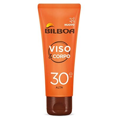 Bilboa Gezichts- en lichaamscrème voor gezicht en lichaam met SPF 30-bescherming, reisformaat voor bruining, duurzaamheid en begraven, contrasteert de tekenen van veroudering, reisformaat 75 ml Bilboa Gezichts- en lichaamscrème voor gezicht en lichaam met SPF 30-bescherming, reisformaat voor bruining, duurzaamheid en begraven, contrasteert de tekenen van veroudering, reisformaat 75 ml