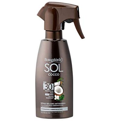 Bottega Verde , SOL Cocco Zonnespray, zandbescherming, intensiveert de bruining, met bruiningsactivator en kokosmelk (250 ml), waterbestendig, hoge bescherming SPF 30 Bottega Verde , SOL Cocco Zonnespray, zandbescherming, intensiveert de bruining, met bruiningsactivator en kokosmelk (250 ml), waterbestendig, hoge bescherming SPF 30