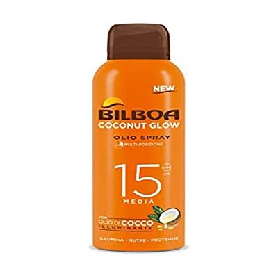 Bilboa , BOV Solar Coconut Glow SPF 15 zonnecrèmespray met kokosolie en vitamine E, licht op de huid, zonwering, waterbestendig, 150 ml Bilboa , BOV Solar Coconut Glow SPF 15 zonnecrèmespray met kokosolie en vitamine E, licht op de huid, zonwering, waterbestendig, 150 ml