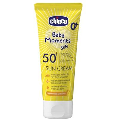Chicco Zonnebrandcrème SPF 50+ voor kinderen, waterbestendig, uitstekende UVA-, UVB- en infraroodbescherming, 0 maanden + 75 ml Chicco Zonnebrandcrème SPF 50+ voor kinderen, waterbestendig, uitstekende UVA-, UVB- en infraroodbescherming, 0 maanden + 75 ml