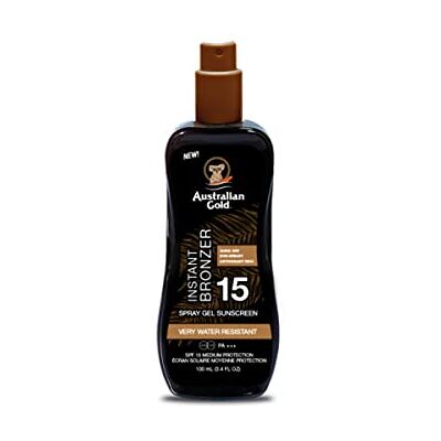Australian Gold Spray Gel + Bronzante SPF15, 100 ml Australian Gold Spray Gel + Bronzante SPF15, 100 ml