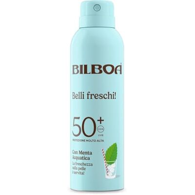 Bilboa Belli Freschi Zonnebrandcrème SPF 50+ met watermunt, frisheid op de huid wordt geserveerd, waterbestendig, dermatologisch getest, 150 ml Bilboa Belli Freschi Zonnebrandcrème SPF 50+ met watermunt, frisheid op de huid wordt geserveerd, waterbestendig, dermatologisch getest, 150 ml