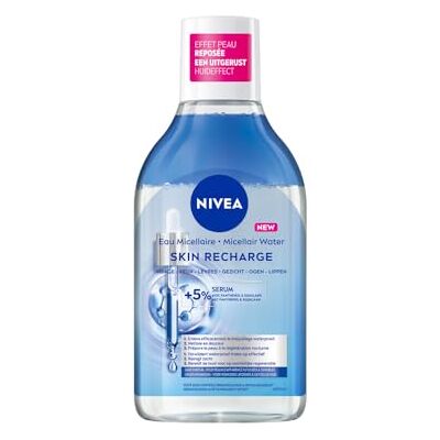 NIVEA Micellair water Skin Recharge (1 x 400 ml), gezichtsreiniger doordrenkt met serum met aminozuur en panthenol, regenererende micellaire make-upverwijderaar, waterdicht, zonder parfum, gevoelige NIVEA Micellair water Skin Recharge (1 x 400 ml), gezichtsreiniger doordrenkt met serum met aminozuur en panthenol, regenererende micellaire make-upverwijderaar, waterdicht, zonder parfum, gevoelige