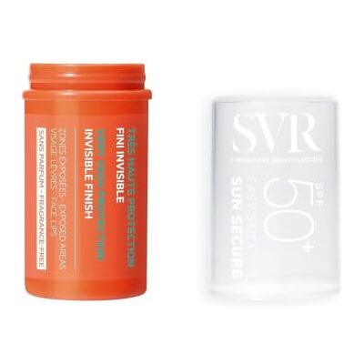 SVR NEW Easy Stick SPF50+ Sun Secure Face & Body Onzichtbaar SPF50+, onzichtbare zonwering, volwassen baby, kinderen, hoge sterkte, oplaadbaar formaat SVR NEW Easy Stick SPF50+ Sun Secure Face & Body Onzichtbaar SPF50+, onzichtbare zonwering, volwassen baby, kinderen, hoge sterkte, oplaadbaar formaat
