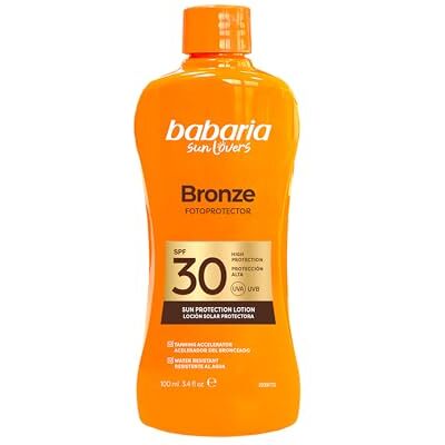 Babaria Lait Solaire Bronze Aloe SPF30 Taille Voyage Accélérateur de bronzage Hydratant Résistant à l'eau Coral Friendly Vegan 100 ml Babaria Lait Solaire Bronze Aloe SPF30 Taille Voyage Accélérateur de bronzage Hydratant Résistant à l'eau Coral Friendly Vegan 100 ml