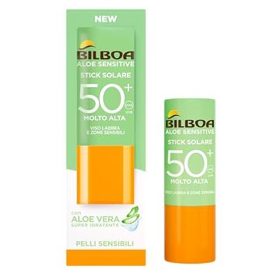 Bilboa Zonnestick SPF 50+ met aloë vera, ideaal voor gevoelige gebieden zoals lippen, tatoeages, littekens en snel absorberende formule, vet niet en laat geen Bilboa Zonnestick SPF 50+ met aloë vera, ideaal voor gevoelige gebieden zoals lippen, tatoeages, littekens en snel absorberende formule, vet niet en laat geen