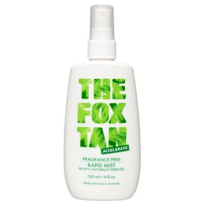 The Fox Tan Fragrance Free Rapid Tanning Mist Geurvrije en zelfbruinende bruiningsspray, gezichts- en lichaamsbruiningsspray, voor zon en solarium, 120 ml The Fox Tan Fragrance Free Rapid Tanning Mist Geurvrije en zelfbruinende bruiningsspray, gezichts- en lichaamsbruiningsspray, voor zon en solarium, 120 ml