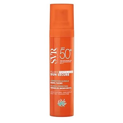 SVR Sun Secure Photo-Age Fluid SPF50+, onzichtbare anti-aging vloeistof, zeer hoge bescherming tegen UVA, UVB, infrarood en zichtbaar licht, gevoelige huid, niacinamide vitamine E, 40 ml SVR Sun Secure Photo-Age Fluid SPF50+, onzichtbare anti-aging vloeistof, zeer hoge bescherming tegen UVA, UVB, infrarood en zichtbaar licht, gevoelige huid, niacinamide vitamine E, 40 ml