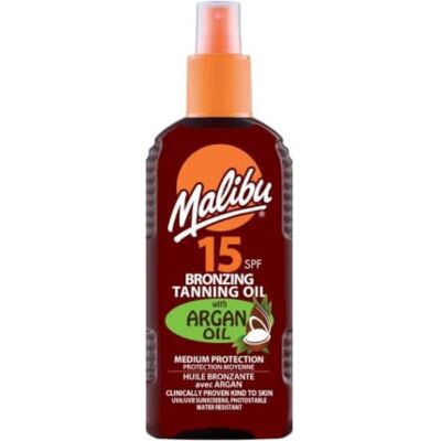Malibu 200ML SPF 15 BRONZING TANNING OIL WITH ARGAN OIL Malibu 200ML SPF 15 BRONZING TANNING OIL WITH ARGAN OIL