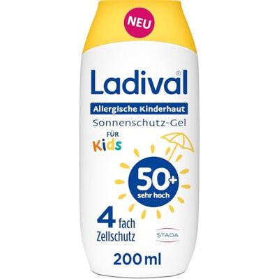 Ladival Zonbescherming voor kinderen, SPF 50+ gel, voor allergische kinderhuid, waterdicht, uv-bescherming, voor de gevoelige babyhuid en kinderen Ladival Zonbescherming voor kinderen, SPF 50+ gel, voor allergische kinderhuid, waterdicht, uv-bescherming, voor de gevoelige babyhuid en kinderen