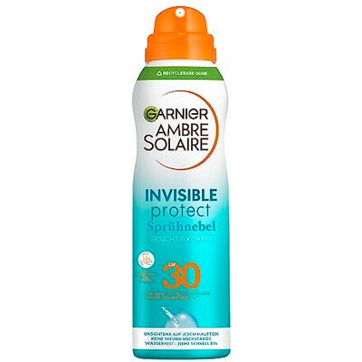 Garnier Ambre Solaire Invisible Protect – onzichtbare nevel – zonwering SPF 30 – beschermt tegen UVA en UVB – vitamine E & aloë vera – veganistisch en dierproefvrij – alle huidtypes – 200 ml Garnier Ambre Solaire Invisible Protect – onzichtbare nevel – zonwering SPF 30 – beschermt tegen UVA en UVB – vitamine E & aloë vera – veganistisch en dierproefvrij – alle huidtypes – 200 ml