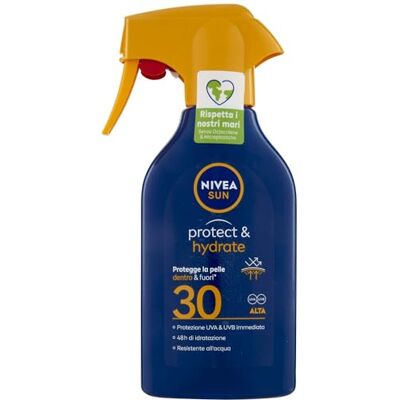 Sun Maxi Spray Solaire Protect & Hydrate SPF 30 en Flacon Spray de 270 ml, Crème Solaire Hydrate à Fond pour 48h, Crème Solaire avec Formule Biodégradable Sun Maxi Spray Solaire Protect & Hydrate SPF 30 en Flacon Spray de 270 ml, Crème Solaire Hydrate à Fond pour 48h, Crème Solaire avec Formule Biodégradable