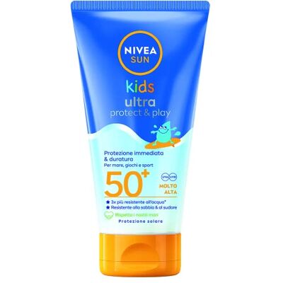 Sun Lait solaire Kids Ultra Protect & Play FP50+ 150 ml, protection solaire pour enfants extrêmement résistante à l'eau, crème solaire pour enfants à partir de 3 ans Sun Lait solaire Kids Ultra Protect & Play FP50+ 150 ml, protection solaire pour enfants extrêmement résistante à l'eau, crème solaire pour enfants à partir de 3 ans
