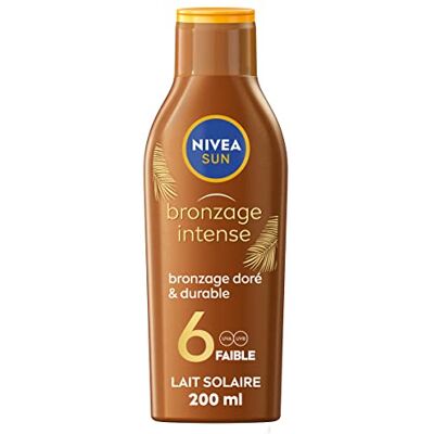 NIVEA SUN Intense bruiningsmelk FPS6 bruiningsactivator (1 x 200 ml), waterbestendige zonwering, zonnecrème met lichte en vetvrije formule NIVEA SUN Intense bruiningsmelk FPS6 bruiningsactivator (1 x 200 ml), waterbestendige zonwering, zonnecrème met lichte en vetvrije formule