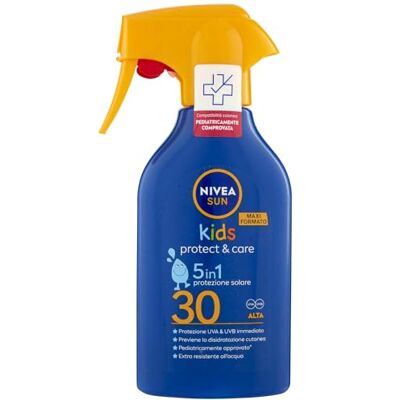 Sun Kids Maxi Spray Protect & Care SPF 30 270 ml, crème solaire 30 enfants 3+ ans, protection solaire 30 enfants spray extra résistant à l'eau et à la sueur avec panthénol, vitamine C & E Sun Kids Maxi Spray Protect & Care SPF 30 270 ml, crème solaire 30 enfants 3+ ans, protection solaire 30 enfants spray extra résistant à l'eau et à la sueur avec panthénol, vitamine C & E