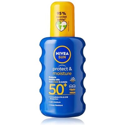 Sun Protect & Hydrate zonnebrandspray FPS 50+ (1 x 200 ml), onmiddellijke zonbescherming voor de normale huid, hydraterende en waterbestendige zonnebrandcrème Sun Protect & Hydrate zonnebrandspray FPS 50+ (1 x 200 ml), onmiddellijke zonbescherming voor de normale huid, hydraterende en waterbestendige zonnebrandcrème
