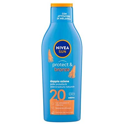 Sun Protect & Bronze FP 20 Zonnebrandcrème 20 200 ml, zonnecrème 20 voor een intense en gelijkmatige goudbruining, zonwering 20 met melanine-activator Sun Protect & Bronze FP 20 Zonnebrandcrème 20 200 ml, zonnecrème 20 voor een intense en gelijkmatige goudbruining, zonwering 20 met melanine-activator