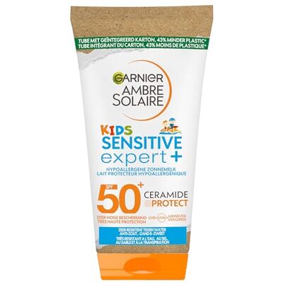 Ambre Solaire Garnier Kids Sensitive Expert + reisformaat, hypoallergene zonnemelk SPF50+, 50 ml Ambre Solaire Garnier Kids Sensitive Expert + reisformaat, hypoallergene zonnemelk SPF50+, 50 ml