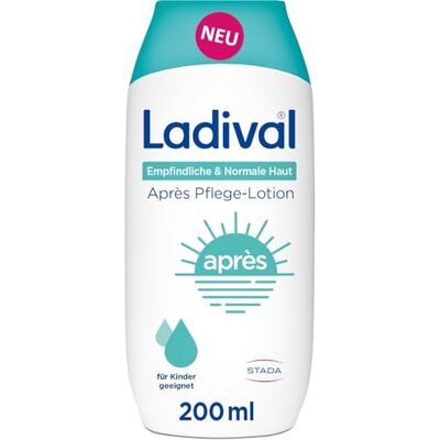 Ladival Gevoelige en normale huidverzorgingslotion Geschikt voor volwassenen en kinderen vanaf 6 maanden Verfrist en voedt na de zon Intensief hydrateert 200 ml Ladival Gevoelige en normale huidverzorgingslotion Geschikt voor volwassenen en kinderen vanaf 6 maanden Verfrist en voedt na de zon Intensief hydrateert 200 ml