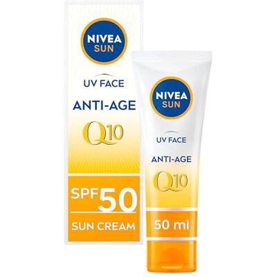Sun Anti-aging UV-gezicht SPF 50 (50 ml), Q10 beschermt tegen UVA/UVB-stralen en vroegtijdige huidveroudering, anti-aging crème, bestrijdt fijne lijntjes en rimpels Sun Anti-aging UV-gezicht SPF 50 (50 ml), Q10 beschermt tegen UVA/UVB-stralen en vroegtijdige huidveroudering, anti-aging crème, bestrijdt fijne lijntjes en rimpels