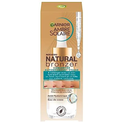 Garnier Ambre Solaire Natural Bronzer Zelfbruinend serum concentraat voor een natuurlijke, gelijkmatige en langdurige bruining, 1 x 30 ml, vorige versie Garnier Ambre Solaire Natural Bronzer Zelfbruinend serum concentraat voor een natuurlijke, gelijkmatige en langdurige bruining, 1 x 30 ml, vorige versie