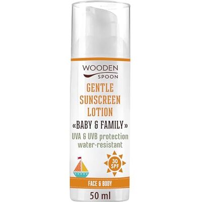 Wooden Spoon Biologische Zonnebrandcrème Baby en Familie SPF 30 – 100% Natuurlijk, Onzichtbare Zink, Geen Witte Waas, Hypoallergeen, Vegan, Waterbestendig – 50 ml Wooden Spoon Biologische Zonnebrandcrème Baby en Familie SPF 30 – 100% Natuurlijk, Onzichtbare Zink, Geen Witte Waas, Hypoallergeen, Vegan, Waterbestendig – 50 ml