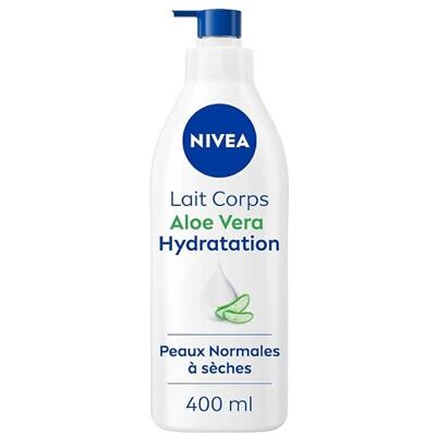 NIVEA Lichaamsmelk met aloë vera hydratatie 72 uur (1 x 400 ml) hydraterende lichaamsmelk met zuiver hyaluronzuur verfrissende lichaamscrème voor normale tot droge huid NIVEA Lichaamsmelk met aloë vera hydratatie 72 uur (1 x 400 ml) hydraterende lichaamsmelk met zuiver hyaluronzuur verfrissende lichaamscrème voor normale tot droge huid