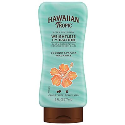 Hawaiian Tropic Silk Hydration Gewichtloze After Sun Gel Lotion met Hydraterende Aloë en Gel Ribbons, 6 oz Hawaiian Tropic Silk Hydration Gewichtloze After Sun Gel Lotion met Hydraterende Aloë en Gel Ribbons, 6 oz