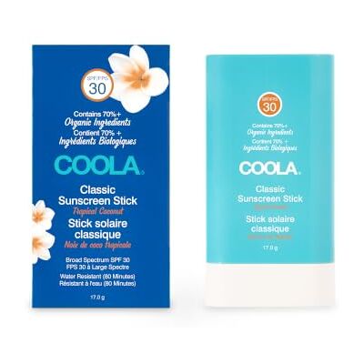 COOLA Zonnestick voor gezicht en lichaam SPF30 met kokosnoot, 17 g, hoogwaardige bescherming + milieuvriendelijk, dermatologisch getest, geschikt voor de gevoelige huid + waterdicht COOLA Zonnestick voor gezicht en lichaam SPF30 met kokosnoot, 17 g, hoogwaardige bescherming + milieuvriendelijk, dermatologisch getest, geschikt voor de gevoelige huid + waterdicht