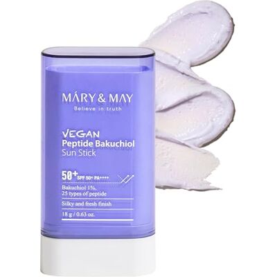 Mary&May Veganistische zonnebrandstick met Bakuchiol peptide SPF50+ PA++++ 18 g Mary&May Veganistische zonnebrandstick met Bakuchiol peptide SPF50+ PA++++ 18 g