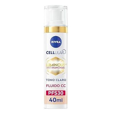 NIVEA Cellular Luminous630 CC anti-vlekkenvloeistof SPF30 3-in-1 CC drievoudige werking, bedekt en vermindert vlekken, zonnebrandcrème, gekleurd gezicht, alle huidtypes, lichte kleur, 40 ml NIVEA Cellular Luminous630 CC anti-vlekkenvloeistof SPF30 3-in-1 CC drievoudige werking, bedekt en vermindert vlekken, zonnebrandcrème, gekleurd gezicht, alle huidtypes, lichte kleur, 40 ml