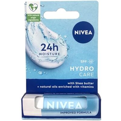 NIVEA Hydro Care SPF 15 lippenbalsem (4,8 g), hydraterende sheaboter, natuurlijke oliën en vitaminen, 24 uur bescherming NIVEA Hydro Care SPF 15 lippenbalsem (4,8 g), hydraterende sheaboter, natuurlijke oliën en vitaminen, 24 uur bescherming