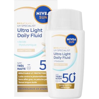 NIVEA Sun UV Face Specialist Ultra Light Daily Fluid Light Tinted SPF 50+, 40 ml NIVEA Sun UV Face Specialist Ultra Light Daily Fluid Light Tinted SPF 50+, 40 ml