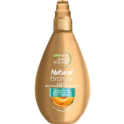 Garnier Ambre Solaire Zelfbruinende melk, natuurlijke bronzer, zichtbaar resultaat in 1 uur, verrijkt met voedende abrikozenolie, veganistische formule, 150 ml Garnier Ambre Solaire Zelfbruinende melk, natuurlijke bronzer, zichtbaar resultaat in 1 uur, verrijkt met voedende abrikozenolie, veganistische formule, 150 ml